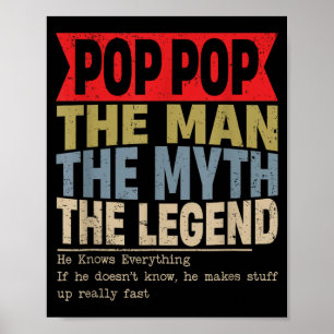 Poster Pop pop l'homme le mythe la légende rétro père