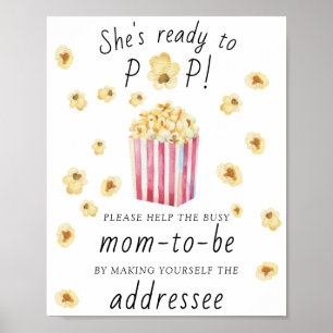 Poster Popcorn - Aidez la future maman occupée destinatai