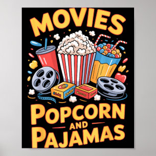 Poster Popcorn de cinéma et pyjamas nourriture de film nu