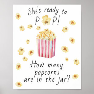 Poster Popcorn - devinez combien de popcorns dans le pot