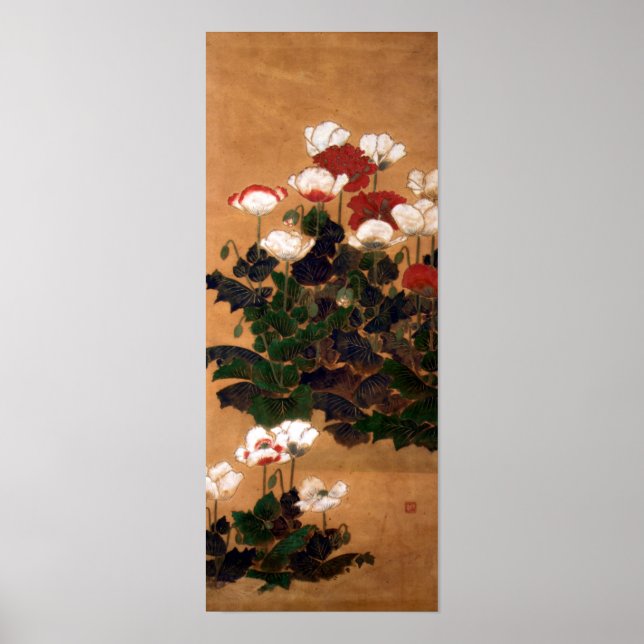 Poster Poppies japonaises vintages (Devant)