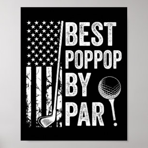 Poster Poppop Par Par Usa Drapeau Golf Fête des pères Gol