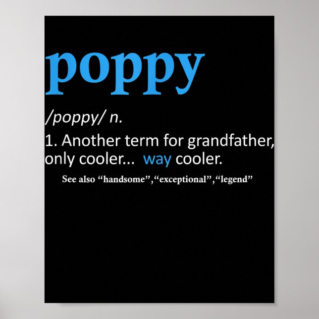 Poster Poppy Funny Grand-père Fête des pères (Devant)