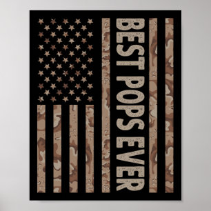 Poster Pops Ever Us Drapeau Américain Funny Grand-Père39s