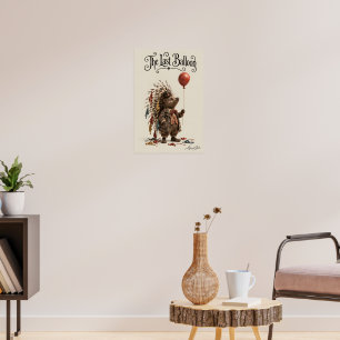 Poster Porc-épic avec un ballon rouge