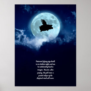 Poster Porc nocturne de vol