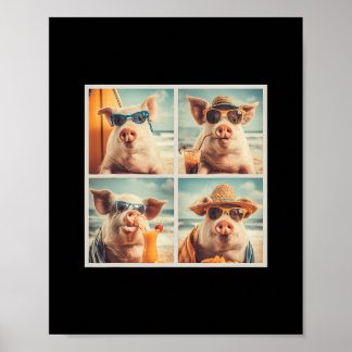 Poster Porcs cools avec lunettes de soleil Ferme Animaux