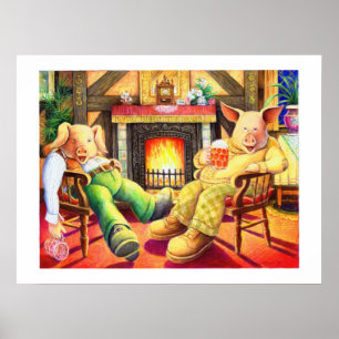 Poster Porcs dans le trèfle