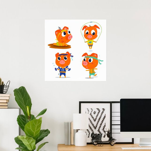 Poster Porcs qui s'activent (Créateur téléchargé)