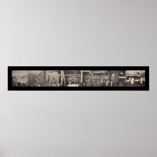 Poster Pork Pig Processing Photo 1900 (Devant)