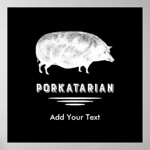 Poster Porkatarian Porkatarian Antique Pig Bacon Lover