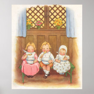 Poster Porridge Pease Antique Comptine Pour Enfants