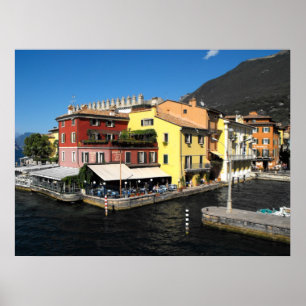 Poster Port à Malcesine au lac de Garde en Italie