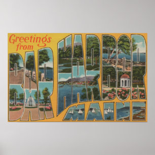 Poster Port de barre, Maine - grandes scènes de lettre