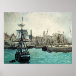 Poster Port de Calais par Manet, Art Impressionniste Vint
