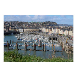 Poster Port de Dieppe, Normandie, France,
