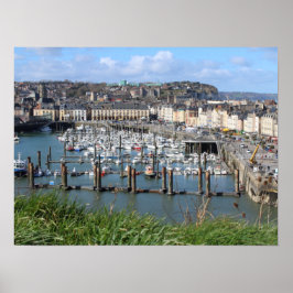 Poster Port de Dieppe, Normandie, France,