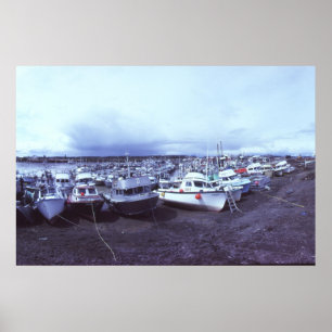 Poster Port de Dillingham Alaska, 1982 avant dragage 