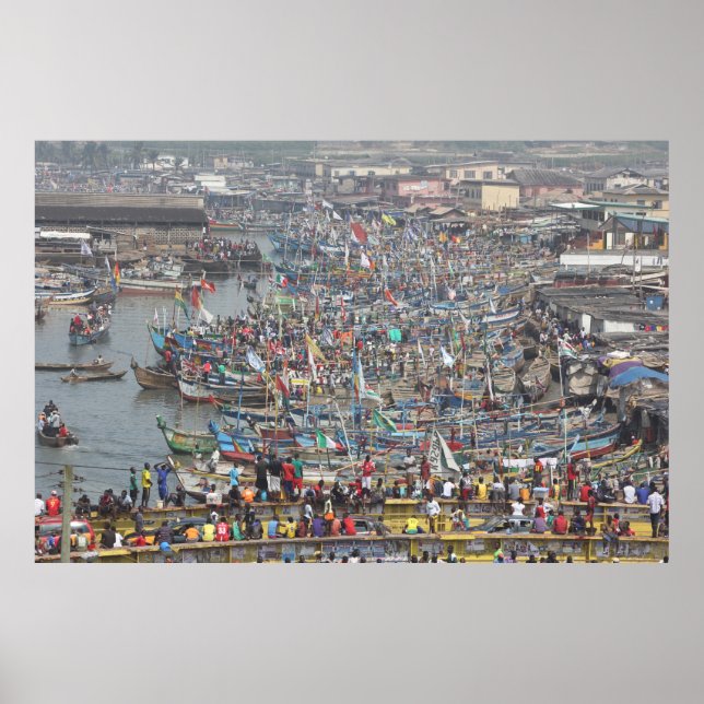 Poster Port de la ville esclave Elmina, Ghana, Afrique de (Devant)