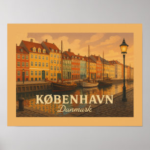 Poster Port de Nyhavn à Copenhague