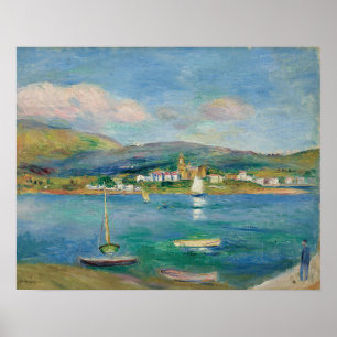 Poster Port de peche, Vue de Fontarabie depuis Hendaye