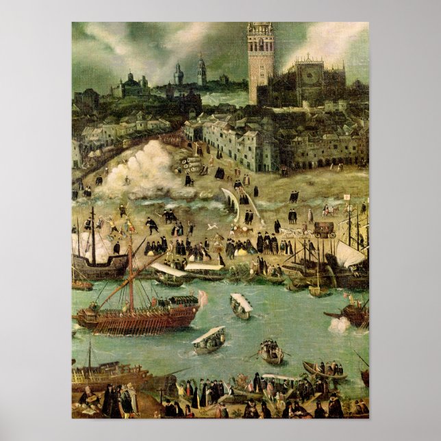 Poster Port de Séville, c.1590 (Devant)