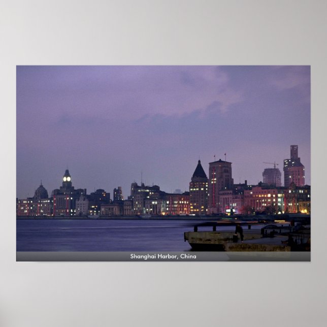 Poster Port de Shanghai, Chine (Devant)