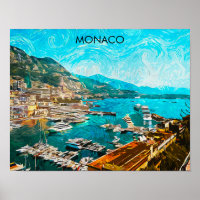 Port de voyage Monaco peinture à l'huile