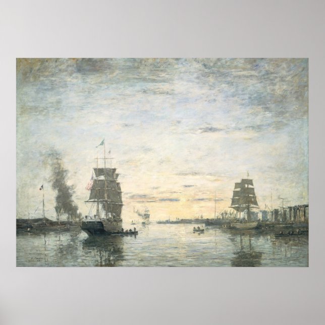 Poster Port d'entrée Le Havre - Eugène Boudin Art (Devant)