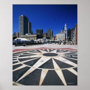 Poster Port des Etats-Unis, le Massachusetts, Boston,
