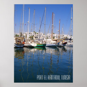 Poster Port el Kantaoui Bateaux du port Tunisie Paysage