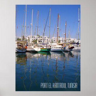 Poster Port el Kantaoui Bateaux du port Tunisie Paysage
