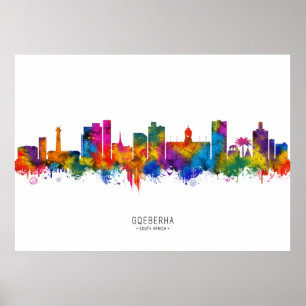 Poster Port Elizabeth Afrique du Sud Skyline