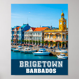 Poster Port Historique de Bridgetown et Charme des Caraïb