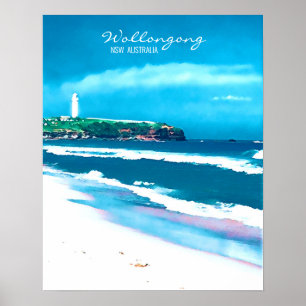 Poster Port Kembla Wollongong Beach NSW