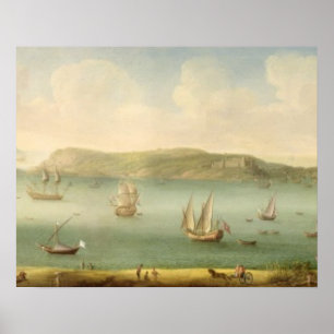 Poster Port Mahon, Minorque, années 1730 (huile sur toile