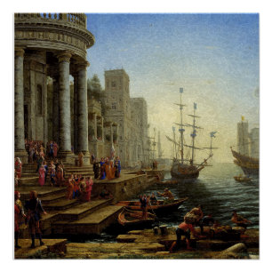 Poster Port maritime avec l'embarquement de Saint Ursula