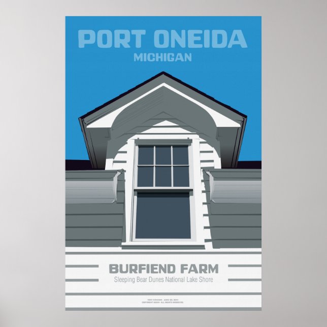 Poster Port Oneida, Michigan - Burfiend Farm (Devant)