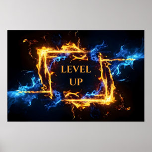Poster Portail de Flamme Élémentaire de Feu Magique Brill