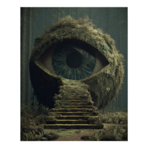 Poster Portail de l'Œil Moussu Sombre Art Fantastique Sur