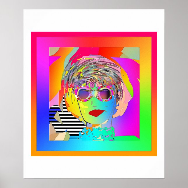 Poster Portant Des Lunettes Sombres Et Un Sourire (Devant)