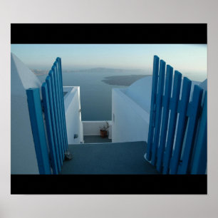Poster Porte à Santorini