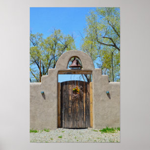Poster Porte dans un mur Adobe, Nouveau-Mexique