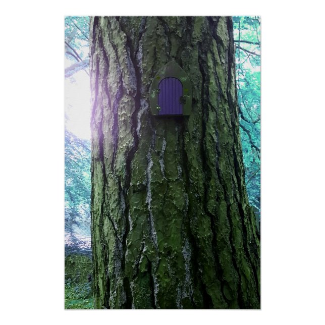 Poster Porte de fée sur arbre (Devant)