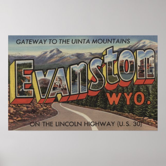 Poster Porte d'entrée des monts Uinta - Evanston, WY (Devant)