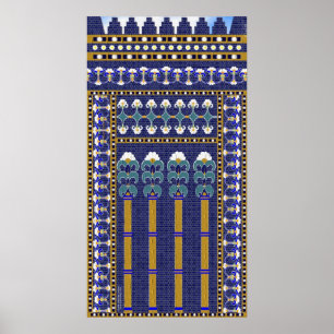 Poster Porte d'Ishtar mur de fleurs Imprimer