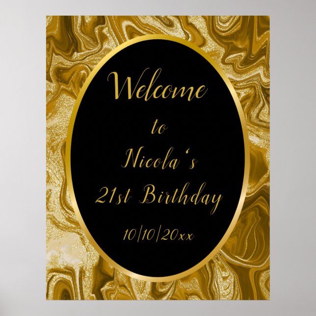 Poster Porte en marbre d'or 21e anniversaire (Devant)