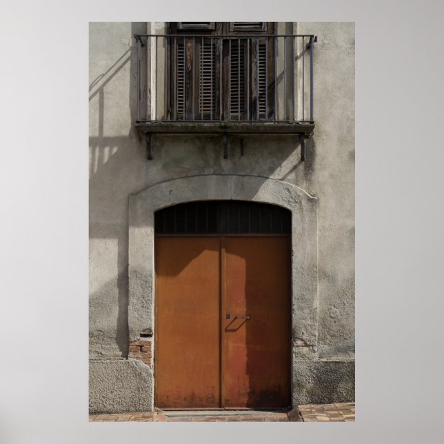 Poster Porte et Balcon - Architecture italienne rustique (Devant)