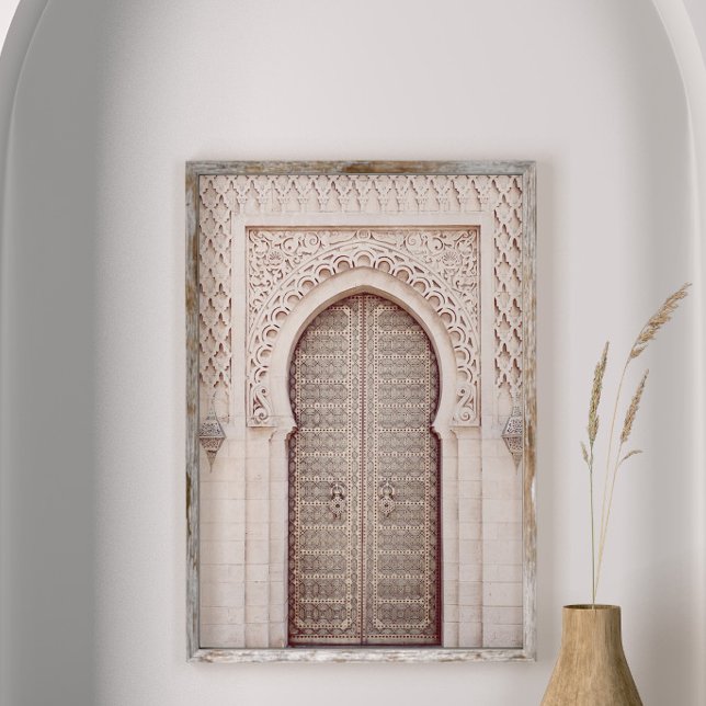 Poster Porte marocaine en terre cuite rose (Créateur téléchargé)