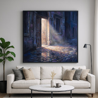 Poster Porte Ouverte - Peinture de Style Impressionniste